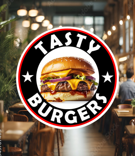 Tasty burgers window - burgers,