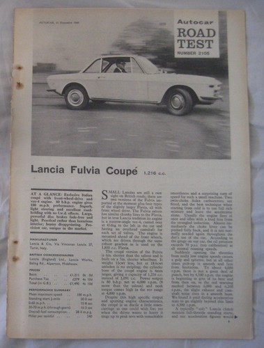 1966 lancia fulvia - fulvia, coupe
