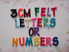 3cm FELT LETTERS/NUMBERS - CHOICE OF QUANTITY & 24 COLOURS-UPPERCASE