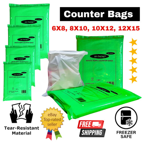 White hdpe counter bags food - white,