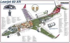 Learjet 60 XR  cutaway Poster
