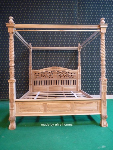 Carved teak wood four - carved,