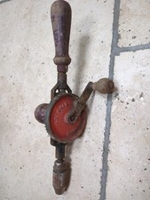 Vintage Antique Stanley Hand Drill England Collectible Carpentry Woodwork Tool