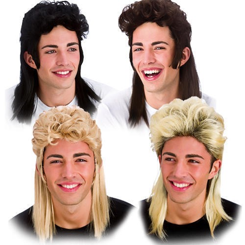 80s mullet wig mens fancy - 80s,