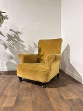 19th Century Upholstered Armchair in Gold Velvet