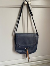 NATHALIE ANDERSEN Crossbody Bag Satchel Faux Leather Navy Messenger Cross Body