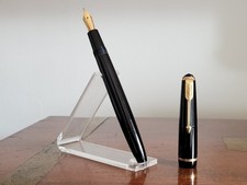 Parker Victory Black Fountain Pen 14k Gold Left Oblique Nib