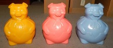 3 Vintage Plastic Piggy Banks