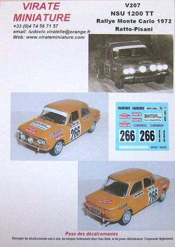 V207 nsu 1200 rallye monte - nsu,