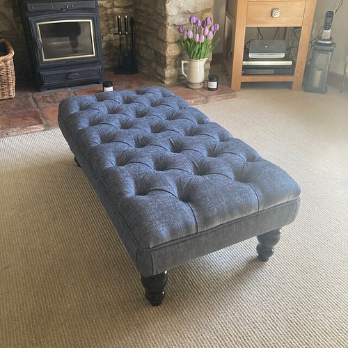 Large chesterfield footstool - large,