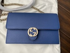Gucci Interlocking GG Wallet on Chain Crossbody Bag - Blue  510314.203887