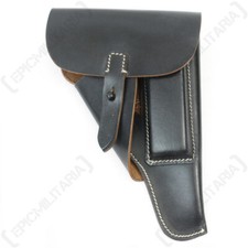 WW2 P38 Walther German Army Soft Shell Black Leather Holster - Reproduction