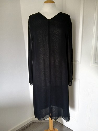 Nitya black chiffon - long, line