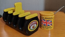 Marmite Toast Rack & Colmans Mustard Pot with Spoon