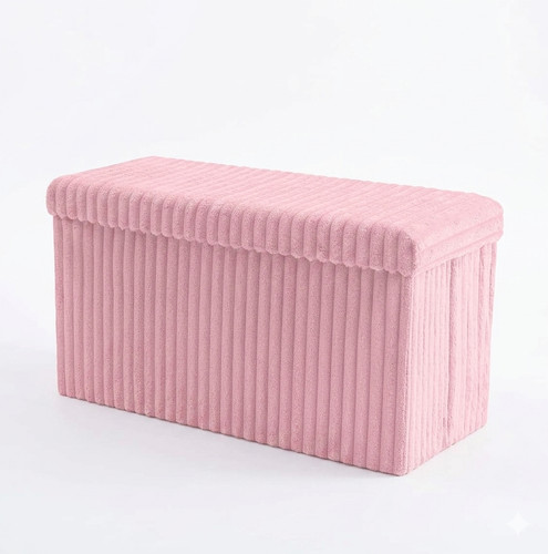 Ribbed ottoman storage box - ribbed,