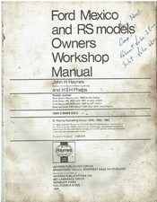 FORD ESCORT MK1 MEXICO , RS1600 & RS2000 (1970-74) OWNERS WORKSHOP MANUAL