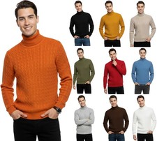Mens Turtle Neck Cable Knitted