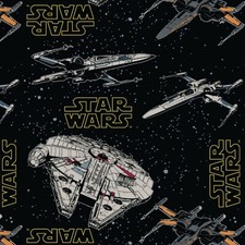 73010496 - Star Wars Rebel Ships - 100% cotton print fabric - Black