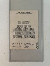 PAUL MCCARTNEY CONCERT TICKET