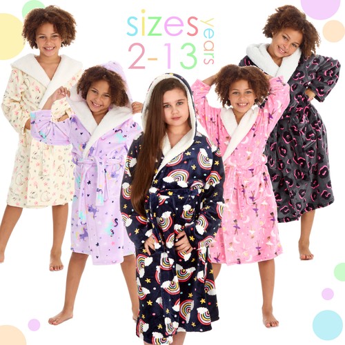 Girls hooded dressing gowns - girls,
