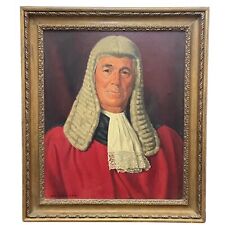Oil Painting British Portrait Of Judge Paul Storr Court Dress Regalia Red Robes