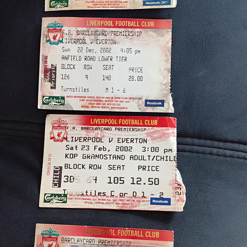 Ticket stubs for liverpool v - 4,
