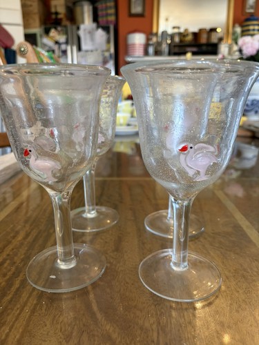 Thick glass goblet wine pink - thick, goblet.