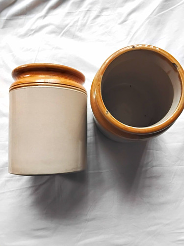 Pair vintage stoneware - of,