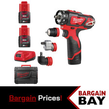 Milwaukee M12BDDXKIT-202C 12v 2x2.0Ah Lio-ion Removable Chuck Drill Driver