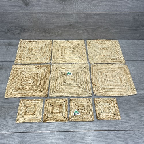 Vintage woven rattan square - woven,