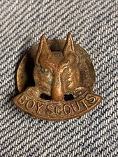 Vintage Copper Boy Scouts Wolf Cub Metal Badge Nice Item