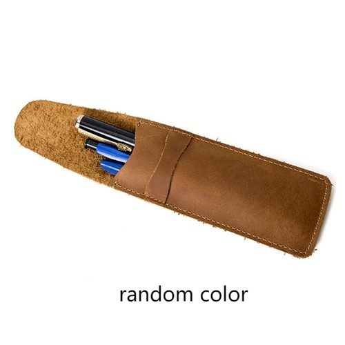 Vintage leather pen pocket - leather,