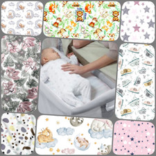 2x FITTED SHEET compatible JOIE ROOMIE GLIDE bedside crib stars animals forest