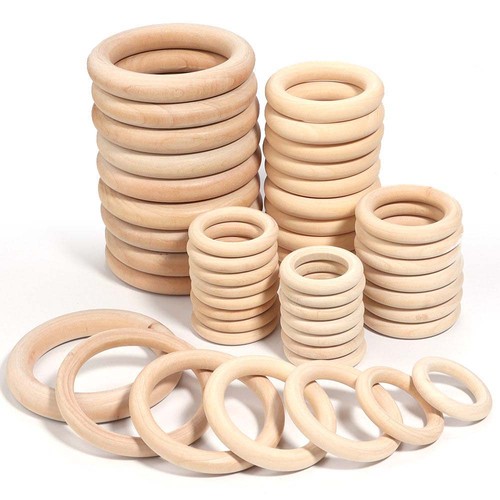 Natural wooden linking - natural, rings