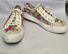 Keds X Rifle Paper Co Floral Embroidered Triple Kick Platform Shoes Size 9