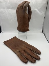 Retro Vintage Brown Leather Gloves Newey Brothers Ltd Birmingham English Made