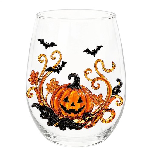 Halloween stemless wine glass - stemless,