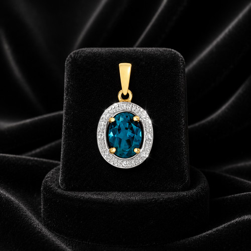 Oval blue topaz diamond - oval,