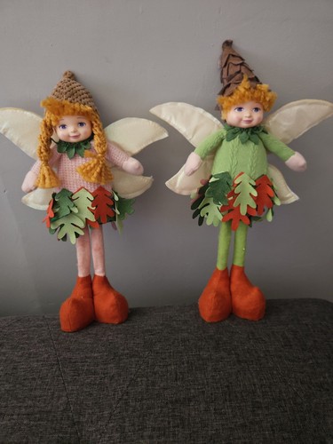 Autumn fairy elf dolls pair - elf,