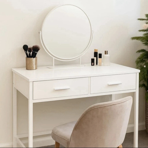 White computer desk vanity - desk,