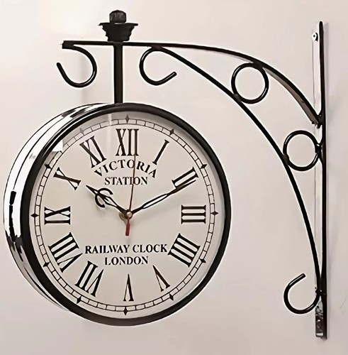 Double sided clock black - double,