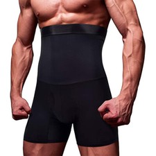 Men's Compression High Waist Boxer Shorts Tummy Control Girdle Body Shaper Pants