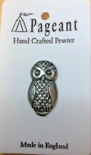 Owl pewter pin - -made, in