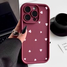 Phone Case For iPhone 16 17 Pro Max Air 15 14 13 12 11 Silicone Love Heart Cover