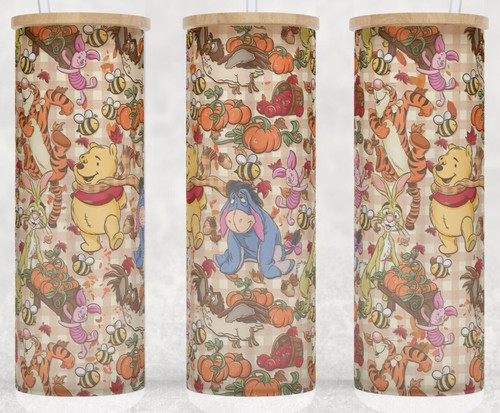 Frosted glass winnie pooh and - glass,