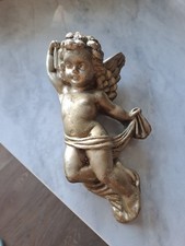 Cherub Angel Wall Hanging Ceramic Sculpture Art Guitar Ornament Wall Decor