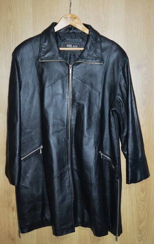Milan leather black mid length - milan,