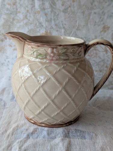 Park rose pottery jug - pottery,