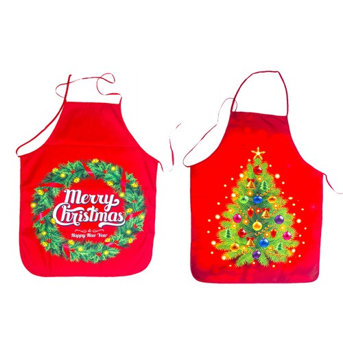 Machine washable red aprons - machine,