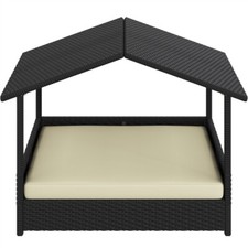 Elevated Rattan Dog Bed with